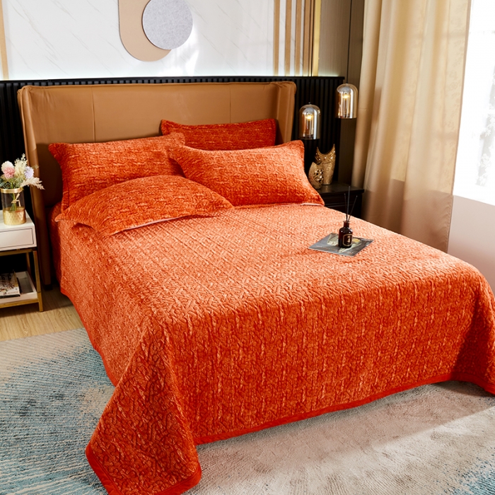 91家纺网 家纺一手货源 找家纺 佳梦家纺2022新款脏脏色织牛奶绒盖毯 脏脏-橘红