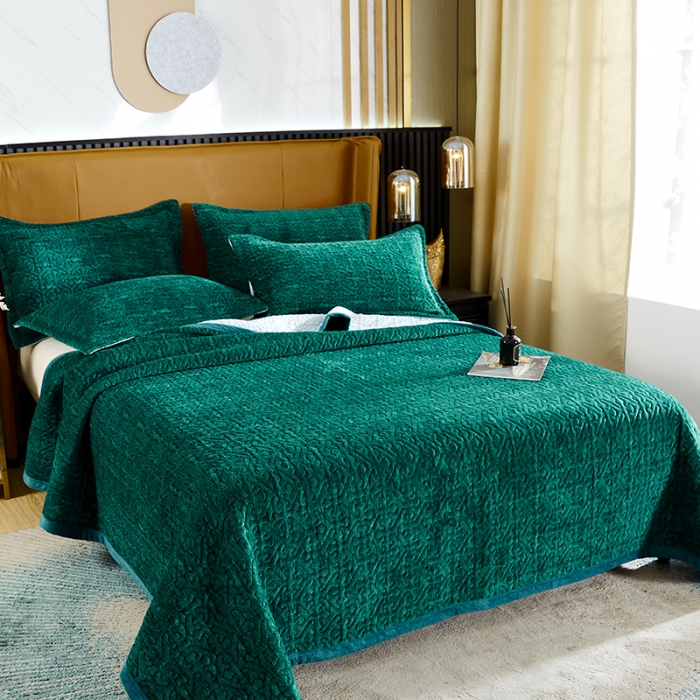 91家纺网 家纺一手货源 找家纺 佳梦家纺2022新款脏脏色织牛奶绒盖毯 脏脏-墨绿