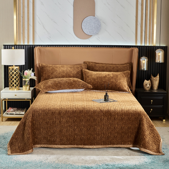 91家纺网 家纺一手货源 找家纺 佳梦家纺2022新款脏脏色织牛奶绒盖毯 脏脏-深咖