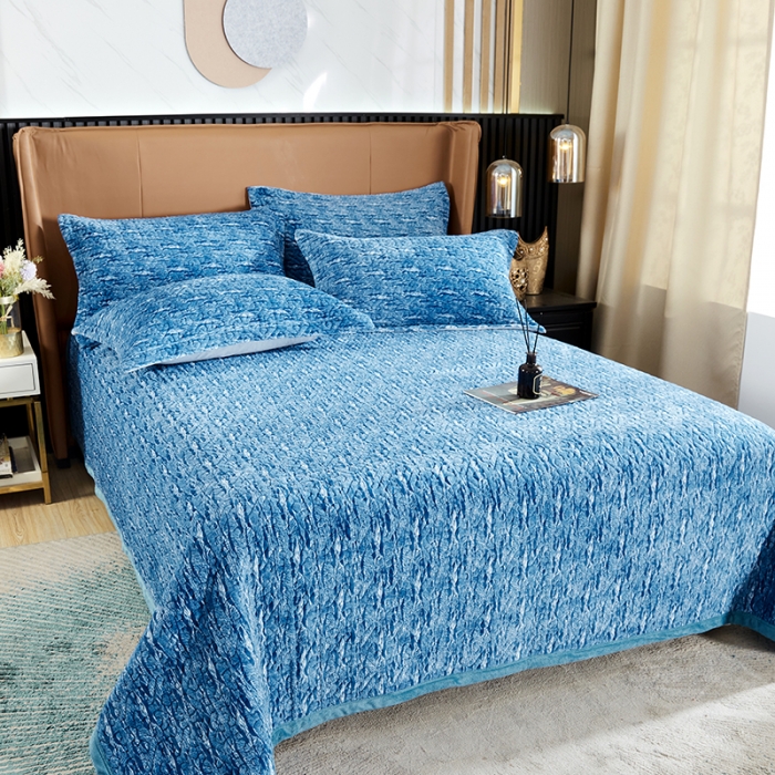 91家纺网 家纺一手货源 找家纺 佳梦家纺2022新款脏脏色织牛奶绒盖毯 脏脏-深蓝