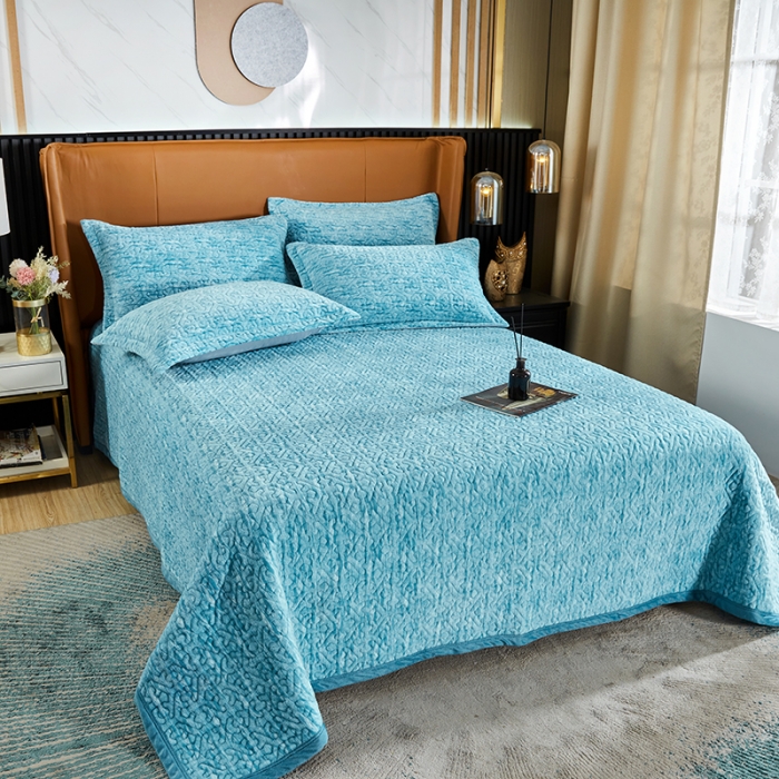 91家纺网 家纺一手货源 找家纺 佳梦家纺2022新款脏脏色织牛奶绒盖毯 脏脏-中蓝