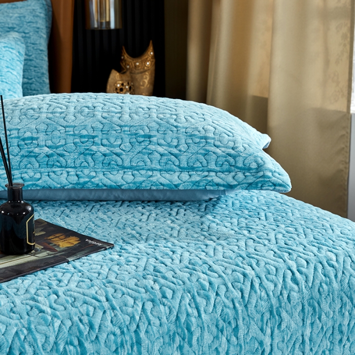 91家纺网 家纺一手货源 找家纺 佳梦家纺2022新款脏脏色织牛奶绒盖毯 脏脏-中蓝