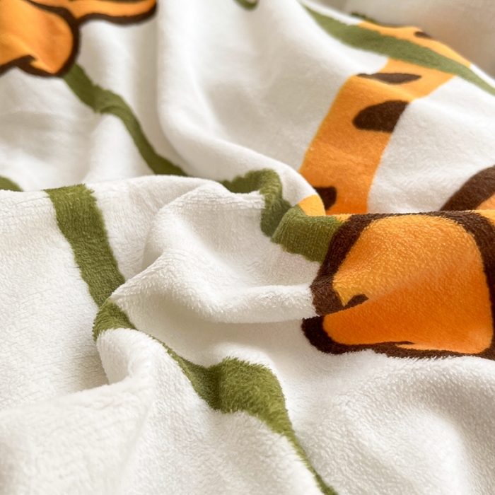 91家纺网 家纺一手货源 找家纺 2022慕尚高克重田园风牛奶绒系列单被套 老虎