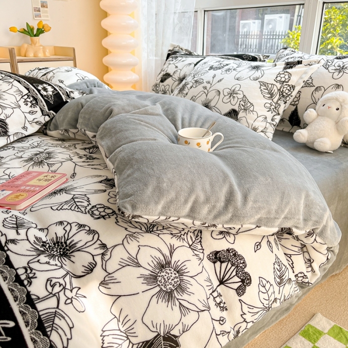 91家纺网 家纺一手货源 找家纺 2022慕尚高克重田园风牛奶绒系列单被套 丽莎