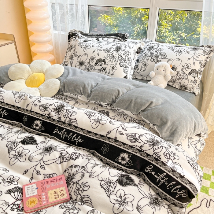 91家纺网 家纺一手货源 找家纺 2022慕尚高克重田园风牛奶绒系列单被套 丽莎