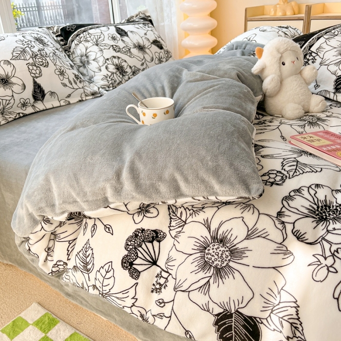 91家纺网 家纺一手货源 找家纺 2022慕尚高克重田园风牛奶绒系列单被套 丽莎