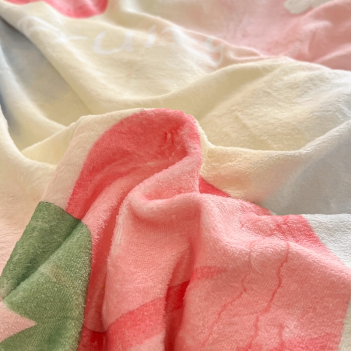 91家纺网 家纺一手货源 找家纺 2022慕尚高克重田园风牛奶绒系列单被套 桃桃