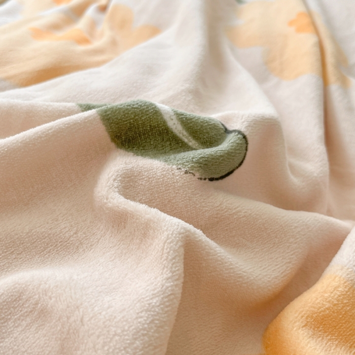 91家纺网 家纺一手货源 找家纺 2022慕尚高克重田园风牛奶绒系列单被套 小黄花