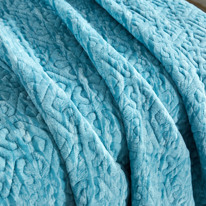 91家纺网 家纺一手货源 找家纺 佳梦家纺2022新款脏脏色织牛奶绒盖毯 脏脏-中蓝