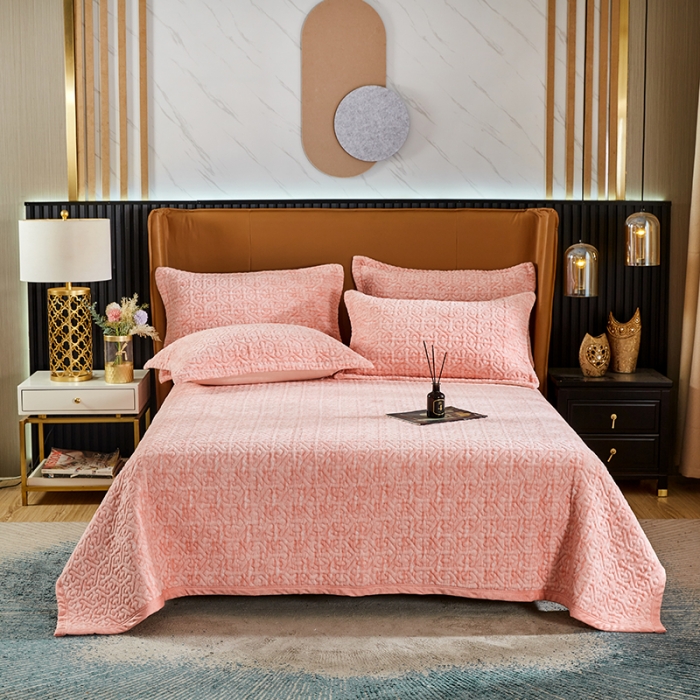 91家纺网 家纺一手货源 找家纺 佳梦家纺2022新款脏脏色织牛奶绒盖毯 脏脏-粉玉