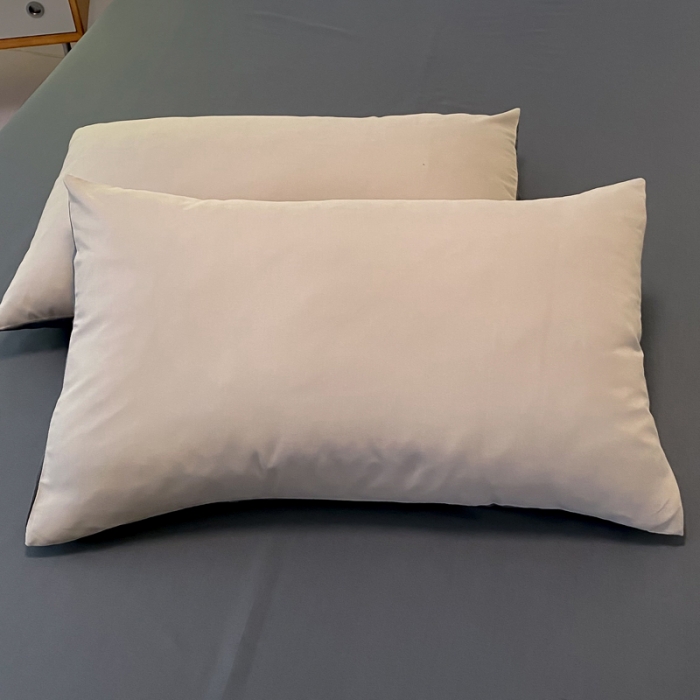 91家纺网 家纺一手货源 找家纺 米瑞娜2022新款纯色磨毛双拼四件套 米白灰