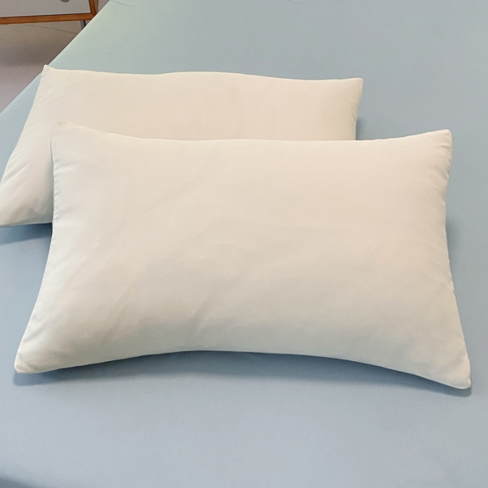 91家纺网 家纺一手货源 找家纺 米瑞娜2022新款纯色磨毛双拼四件套 奶白淡蓝