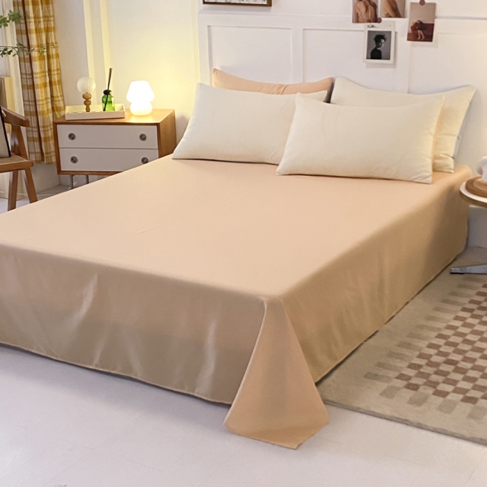 91家纺网 家纺一手货源 找家纺 米瑞娜2022新款纯色磨毛双拼四件套 奶茶芝士