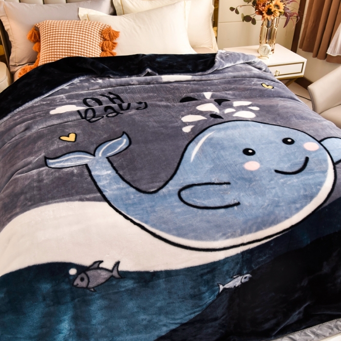 91家纺网 家纺一手货源 找家纺 新月家纺 2022新款拉舍尔超柔毛毯 夏风