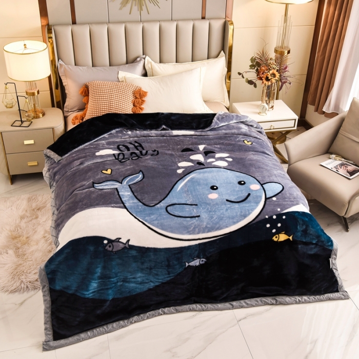 91家纺网 家纺一手货源 找家纺 新月家纺 2022新款拉舍尔超柔毛毯 夏风