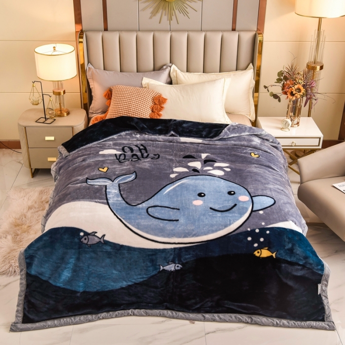 91家纺网 家纺一手货源 找家纺 新月家纺 2022新款拉舍尔超柔毛毯 夏风