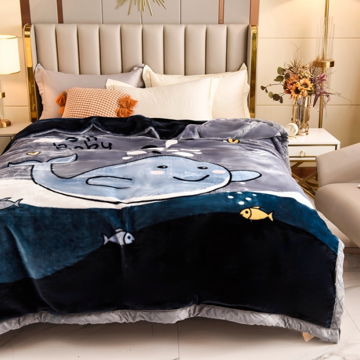 91家纺网 家纺一手货源 找家纺 新月家纺 2022新款拉舍尔超柔毛毯 夏风