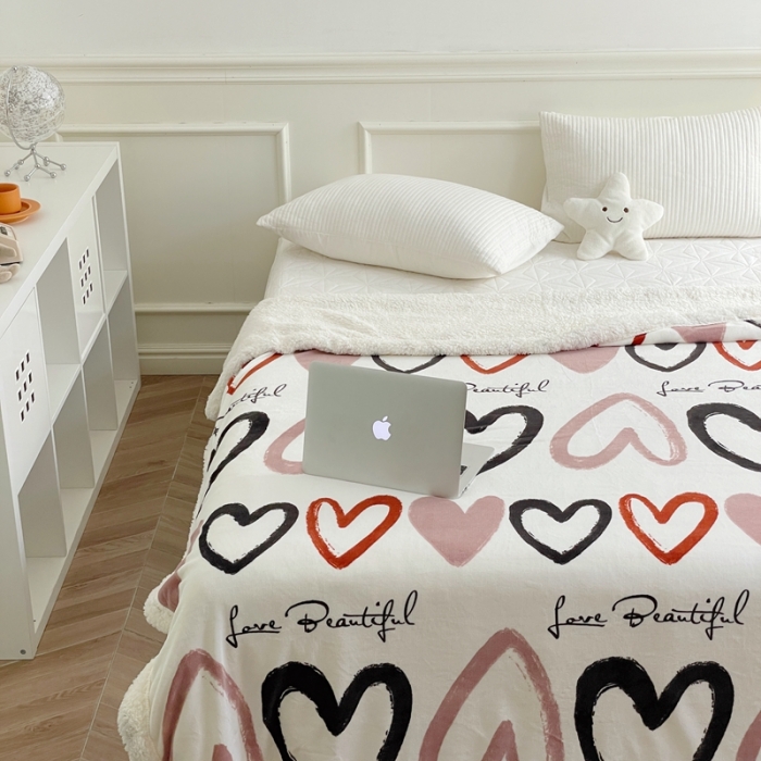 91家纺网 家纺一手货源 找家纺 （总）时年 2022新款牛奶绒拼羊羔绒毯