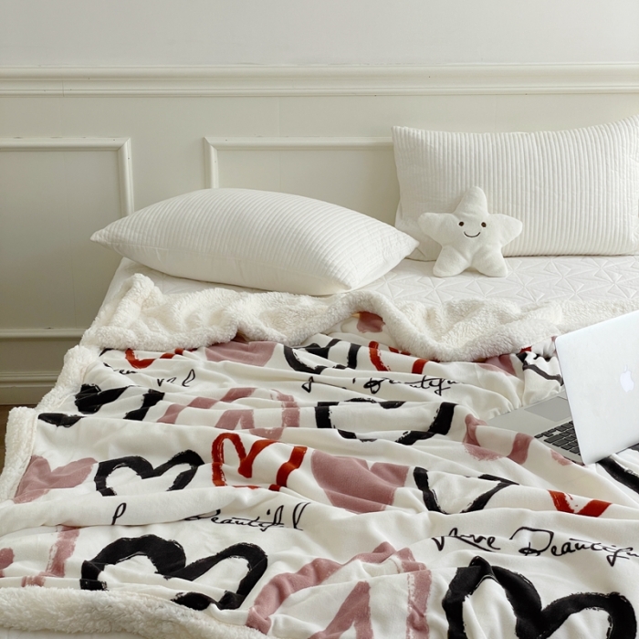 91家纺网 家纺一手货源 找家纺 （总）时年 2022新款牛奶绒拼羊羔绒毯