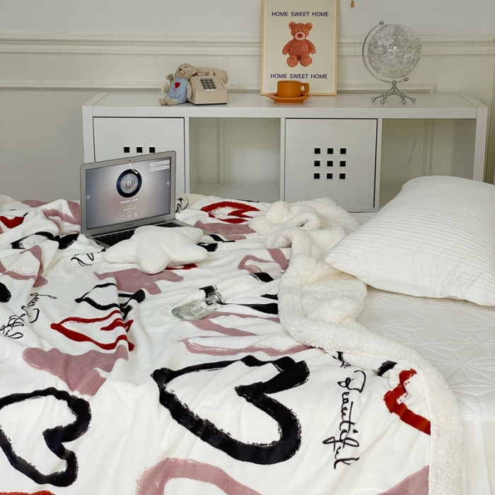 91家纺网 家纺一手货源 找家纺 （总）时年 2022新款牛奶绒拼羊羔绒毯