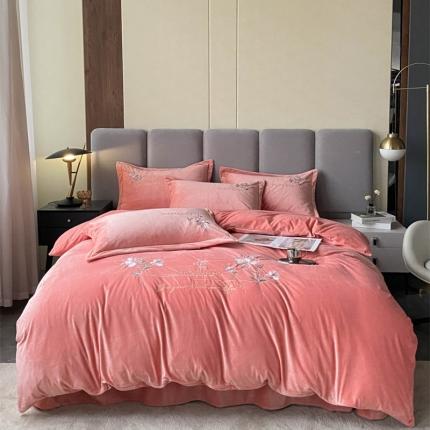 91家纺网 家纺一手货源 找家纺 （总）云锦 2022秋冬新品加厚婴儿绒刺绣四件套