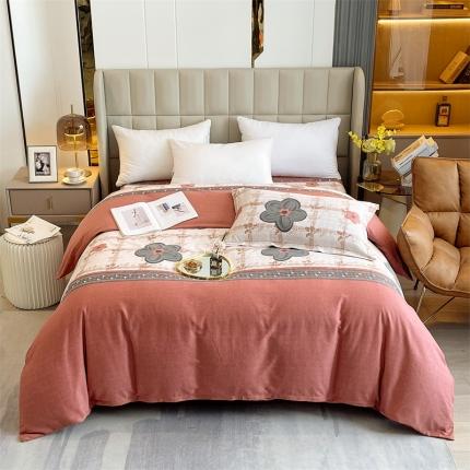 91家纺网 家纺一手货源 找家纺 凯磊家纺 2022新款.磨毛系列--单被套淡雅如心