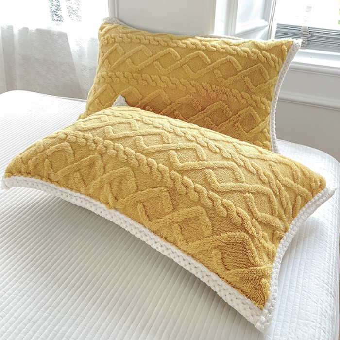 91家纺网 家纺一手货源 找家纺 新月家纺 2022新款塔芙绒多功能被套毯 姜黄