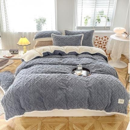 新月家纺 2022新款塔芙绒多功能被套毯 雾兰