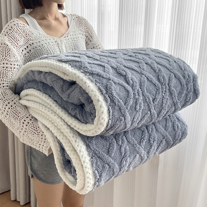 91家纺网 家纺一手货源 找家纺 新月家纺 2022新款塔芙绒多功能被套毯 雾兰