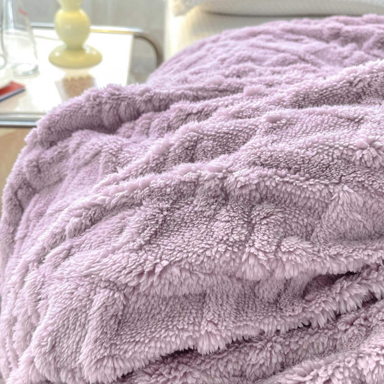 91家纺网 家纺一手货源 找家纺 新月家纺 2022新款塔芙绒多功能被套毯 芋紫