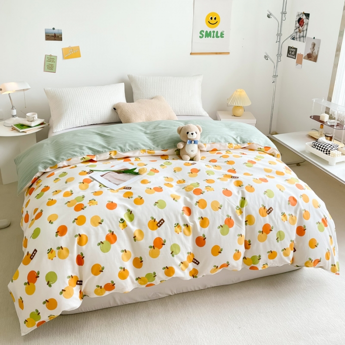 91家纺网 家纺一手货源 找家纺 绵庭 2022年秋冬全棉12868单品被套 果粒橙