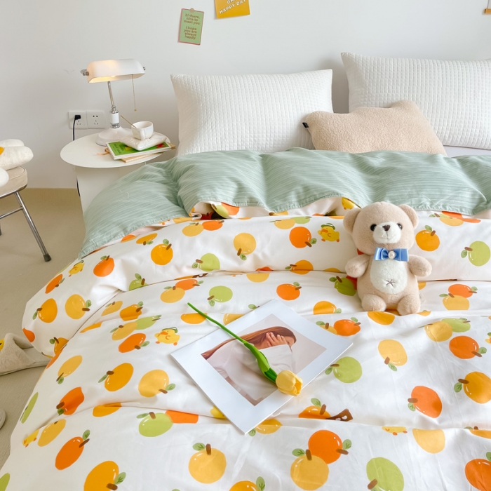 91家纺网 家纺一手货源 找家纺 绵庭 2022年秋冬全棉12868单品被套 果粒橙