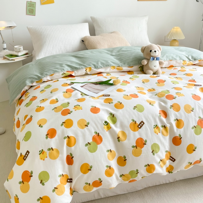 91家纺网 家纺一手货源 找家纺 绵庭 2022年秋冬全棉12868单品被套 果粒橙