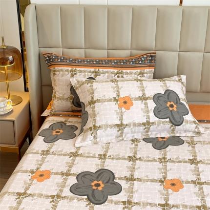 91家纺网 家纺一手货源 找家纺 凯磊2022新款.磨毛系列--单枕套 1对淡雅如心桔