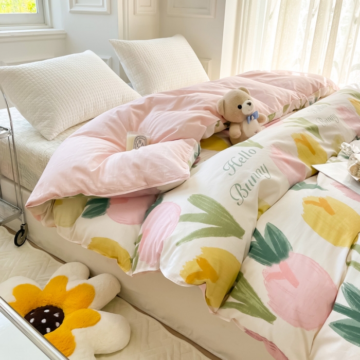 91家纺网 家纺一手货源 找家纺 绵庭 2022年秋冬全棉12868单品被套 欣然花开