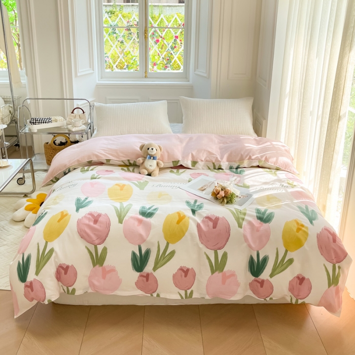 91家纺网 家纺一手货源 找家纺 绵庭 2022年秋冬全棉12868单品被套 欣然花开