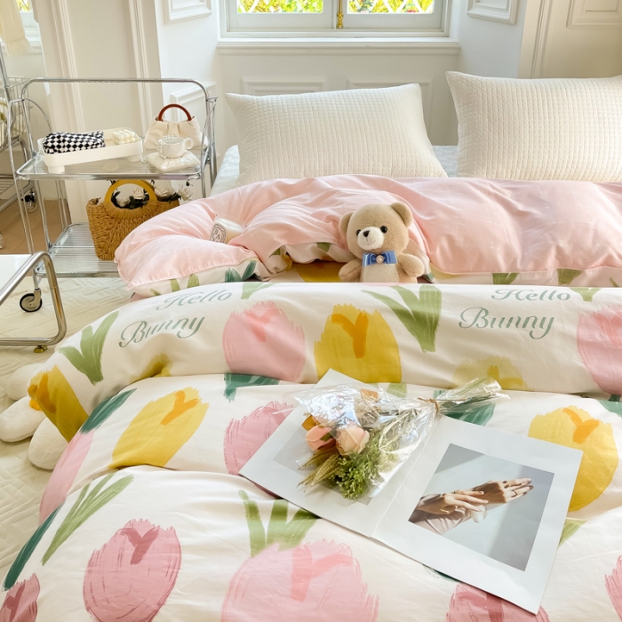 91家纺网 家纺一手货源 找家纺 绵庭 2022年秋冬全棉12868单品被套 欣然花开