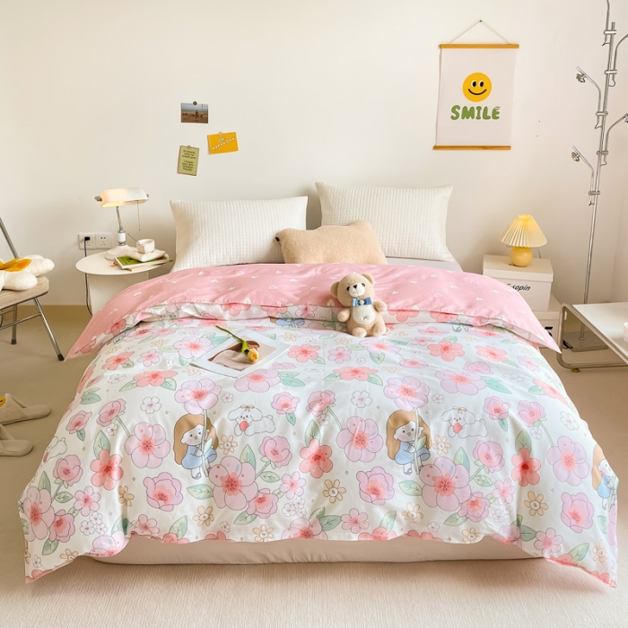 91家纺网 家纺一手货源 找家纺 绵庭 2022年秋冬全棉12868单品被套 樱之漫舞