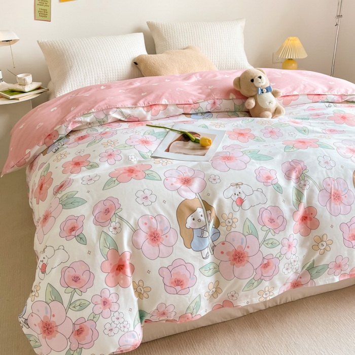 91家纺网 家纺一手货源 找家纺 绵庭 2022年秋冬全棉12868单品被套 樱之漫舞