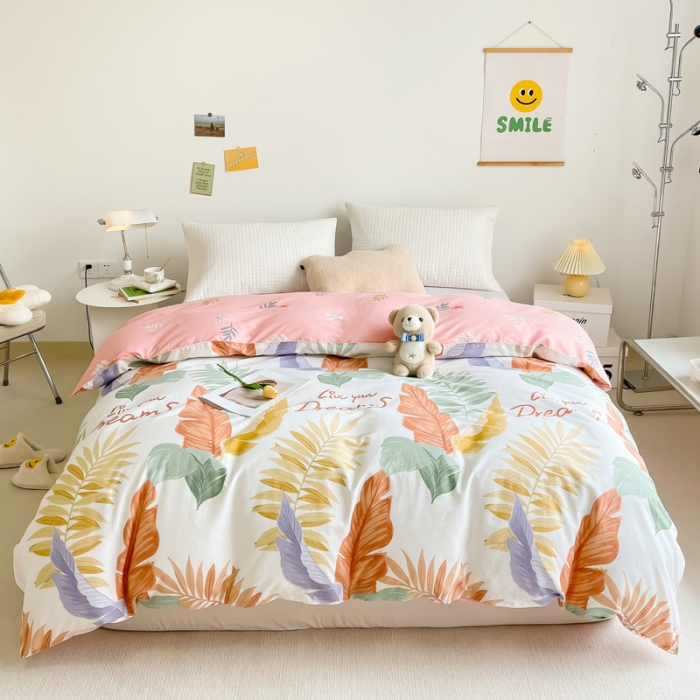 91家纺网 家纺一手货源 找家纺 绵庭 2022年秋冬全棉12868单品被套 羽叶情