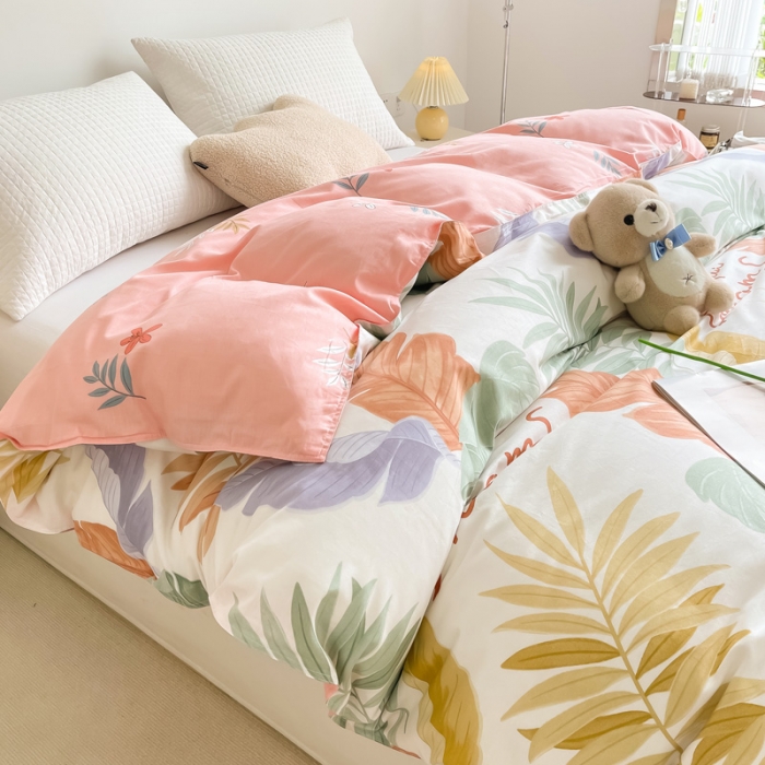 91家纺网 家纺一手货源 找家纺 绵庭 2022年秋冬全棉12868单品被套 羽叶情