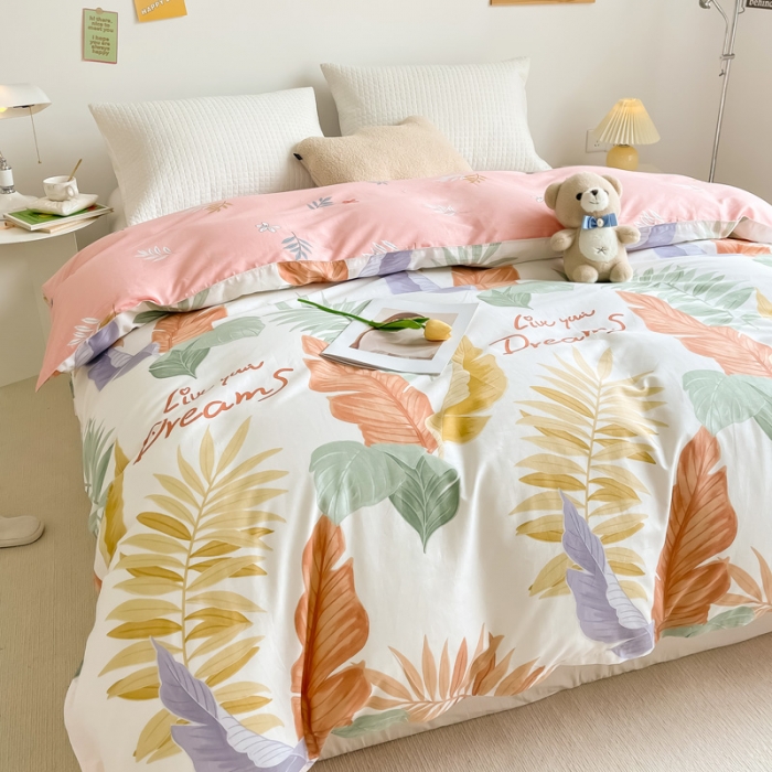 91家纺网 家纺一手货源 找家纺 绵庭 2022年秋冬全棉12868单品被套 羽叶情