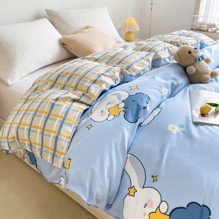 91家纺网 家纺一手货源 找家纺 绵庭 2022年秋冬全棉12868单品被套 月桂兔