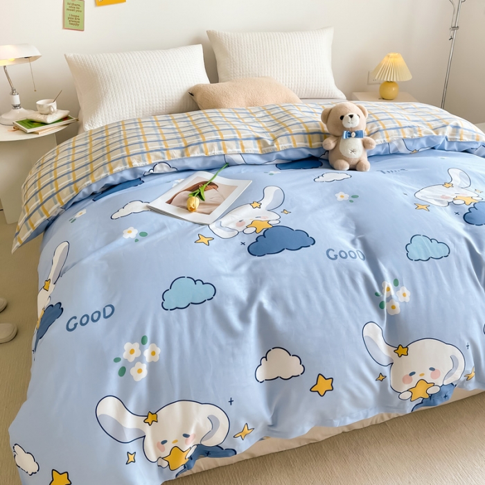 91家纺网 家纺一手货源 找家纺 绵庭 2022年秋冬全棉12868单品被套 月桂兔