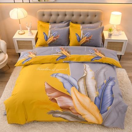 91家纺网 家纺一手货源 找家纺 （总）润淳 2025新款全棉磨毛四件套大版花纯棉加厚直播