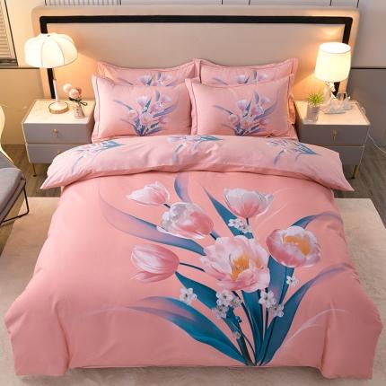 91家纺网 家纺一手货源 找家纺 （总）润淳 2025新款全棉磨毛四件套大版花纯棉加厚直播