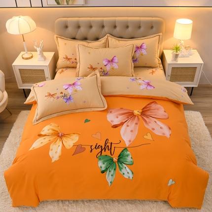 91家纺网 家纺一手货源 找家纺 （总）润淳 2025新款全棉磨毛四件套大版花纯棉加厚直播