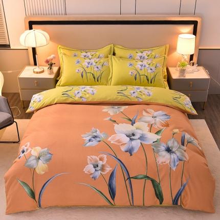 91家纺网 家纺一手货源 找家纺 （总）润淳 2025新款全棉磨毛四件套大版花纯棉加厚直播