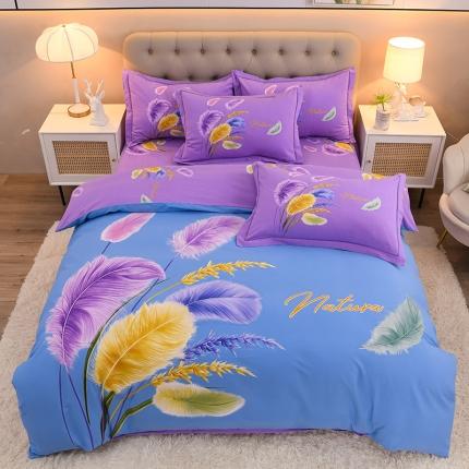 91家纺网 家纺一手货源 找家纺 （总）润淳 2025新款全棉磨毛四件套大版花纯棉加厚直播