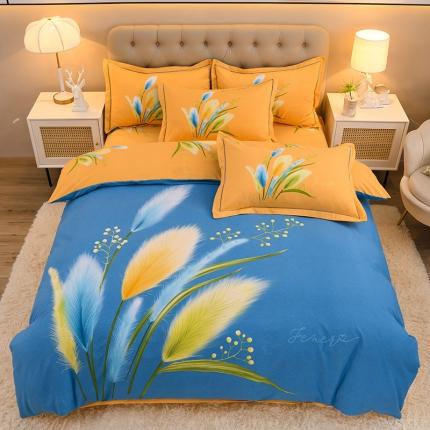 91家纺网 家纺一手货源 找家纺 （总）润淳 2025新款全棉磨毛四件套大版花纯棉加厚直播